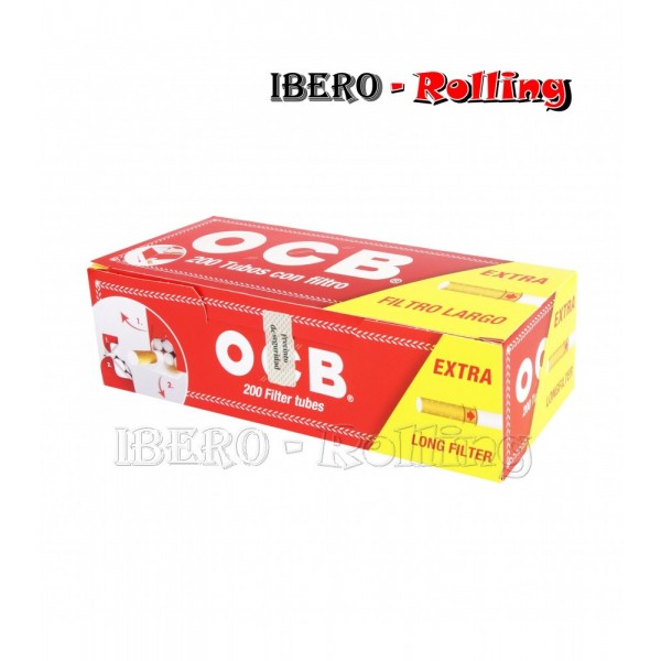 tubos ocb rojo 200 tubos caja