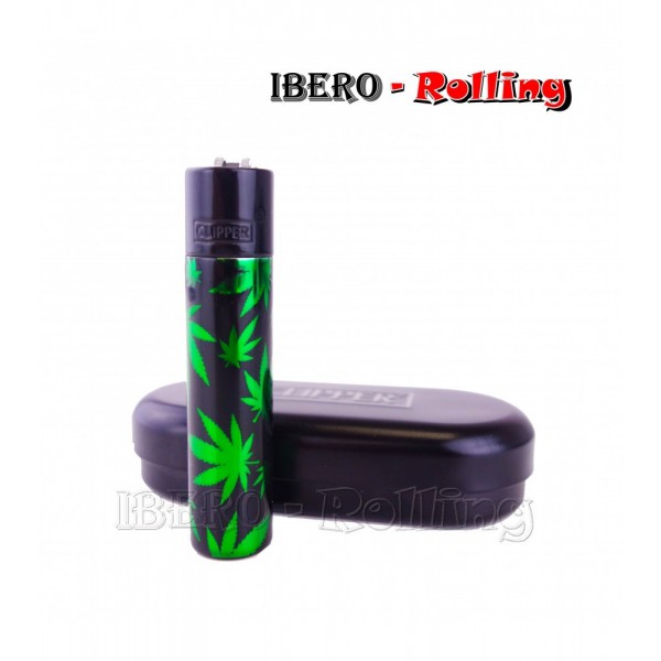 clipper metalico green leaves negro