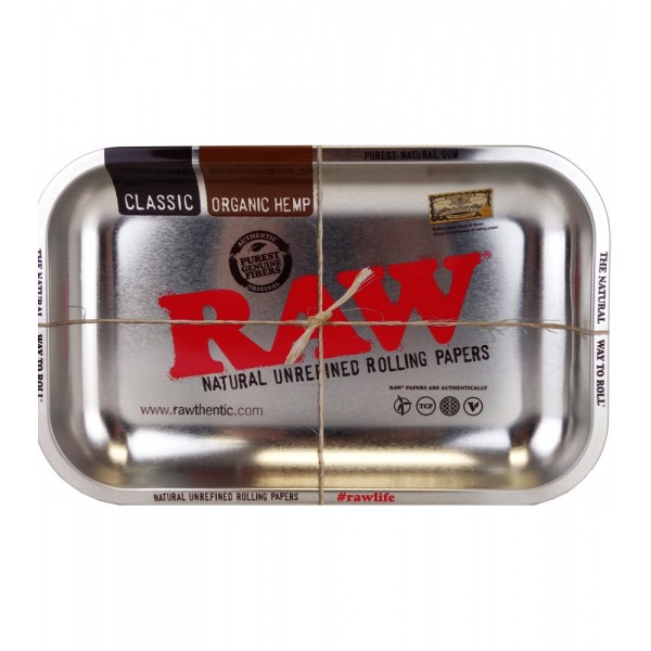bandeja metal raw logo plata mediana