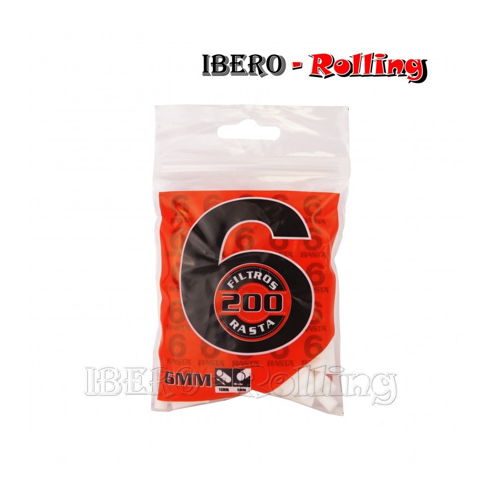filtros rasta 6mm bolsa 200