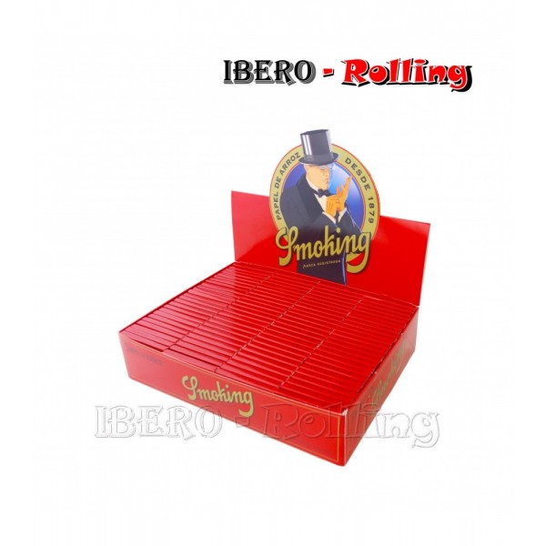 papel smoking rojo cuadrado 44mm caja