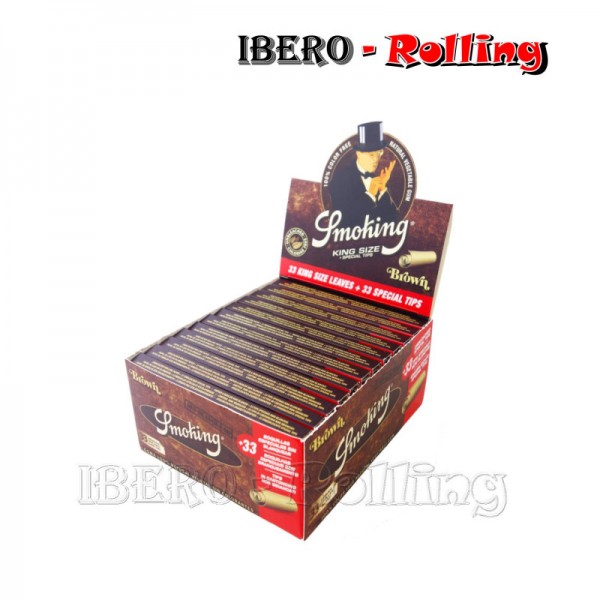 papel smoking marrón largo 32 con tips caja