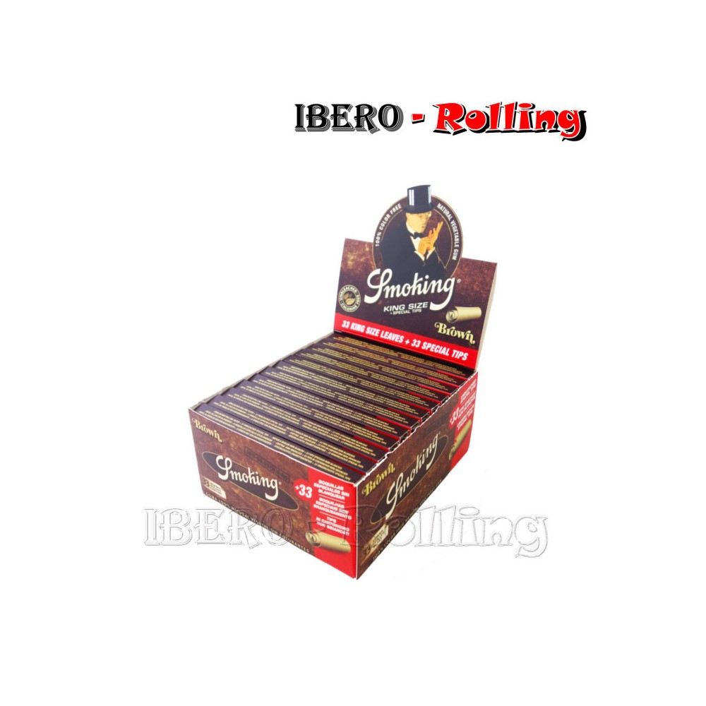 papel smoking marrón largo 32 con tips caja